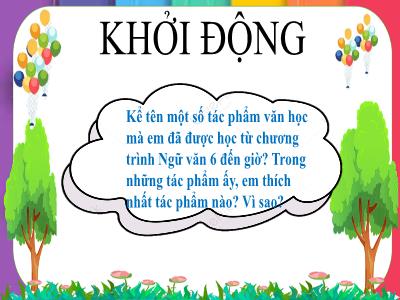 Bài giảng Ngữ văn 7 (Nói và nghe) - Tiết 27: Trình bày suy nghĩ về 1 vấn đề đời sống (Được gọi ra từ tác phẩm văn học)