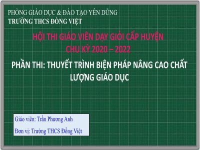 Biện pháp Tạo hứng thú học tập môn Toán cho học sinh bằng cách đưa trò chơi vào các hoạt động học tập