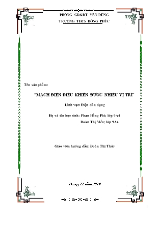 Đề tài Mạch điện điều khiển được nhiều vị trí