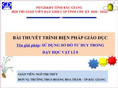 Giải pháp Sử dụng sơ đồ tư duy trong dạy học Vật lí 8