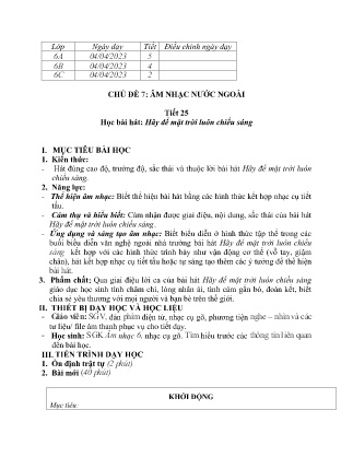 Giáo án Âm nhạc 6 - Tuần 31, Chủ đề 7: Âm nhạc nước ngoài - Năm học 2022-2023 - Nguyễn Thị Thùy Dương