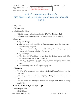 Giáo án Mĩ thuật 7 - Tuần 29 - Năm học 2022-2023 - Đoàn Thị Ngọc Mai