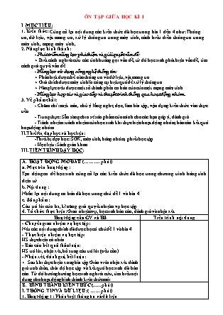 Giáo án Tin học 6 - Tiết: Ôn tập giữa học kì I