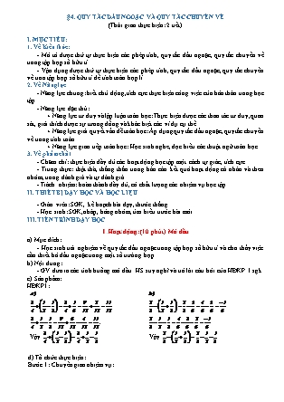 Giáo án Toán 7 - Bài 4: Quy tắc dấu ngoặc và quy tắc chuyển vế
