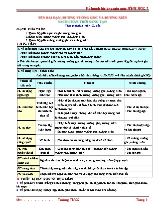 Giáo án Toán 7 - Bài: Đường vuông góc và đường xiên