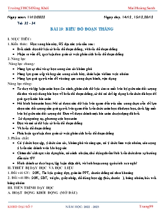 Giáo án Toán 7 - Tiết 32-34, Bài 19: Biểu đồ đoạn thẳng - Năm học 2022-2023 - Mai Hoàng Sanh