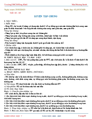 Giáo án Toán 7 - Tiết 42+43: Luyện tập chung - Năm học 2022-2023 - Mai Hoàng Sanh