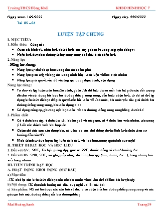 Giáo án Toán 7 - Tiết 5+6: Luyện tập chung - Năm học 2022-2023 - Mai Hoàng Sanh