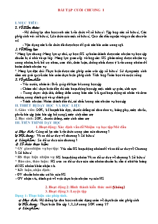 Giáo án Toán 7 - Tiết: Bài tập cuối chương I