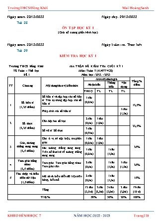 Giáo án Toán 7 - Tuần 16 - Năm học 2022-2023 - Mai Hoàng Sanh