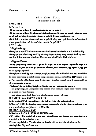 Giáo án Toán 8 - Tiết 1-15, Chương 3: Tứ giác