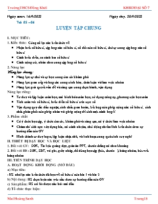 Giáo án Toán Lớp 7 - Tiết 5+6: Luyện tập chung - Năm học 2022-2023 - Mai Hoàng Sanh