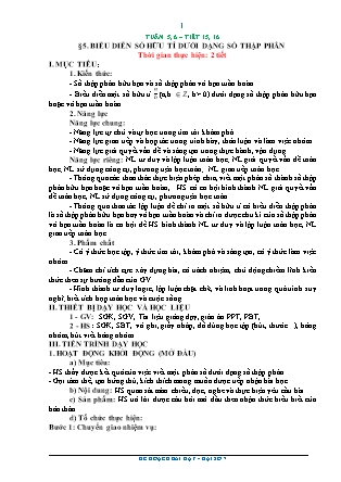 Kế hoạch bài dạy Toán 7 - Tiết 15+16, Bài 5: Biểu diễn số hữu tỉ dưới dạng số thập phân