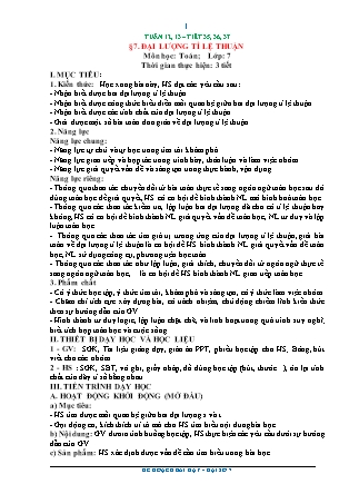 Kế hoạch bài dạy Toán 7 - Tiết 35-37, Bài 7: Đại lượng tỉ lệ thuận