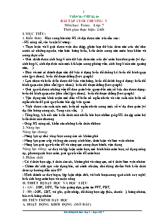 Kế hoạch bài dạy Toán 7 - Tuần 26, Tiết 63+64: Ôn tập cuối chương V