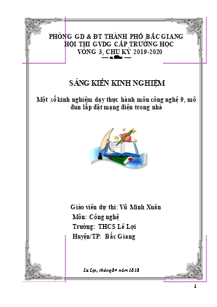 Một số kinh nghiệm dạy thực hành môn công nghệ 9, mô đun lắp đặt mạng điện trong nhà